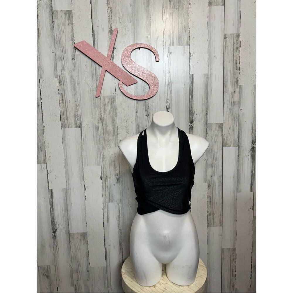 Max studios black crop top sports bra size XS